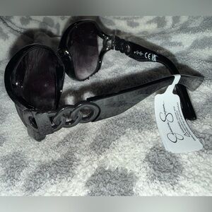 Jessica Simpson Chic Glossy Black Sunglasses